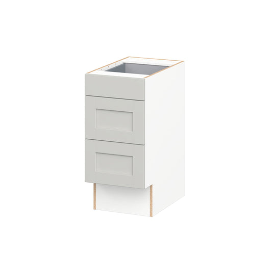 Hugo&Borg Charlesberg 15-in W x 32.5-in H x 24.5-in D Light Gray 3 -Drawers Drawer Base Fully Assembled Cabinet Recessed Panel Shaker