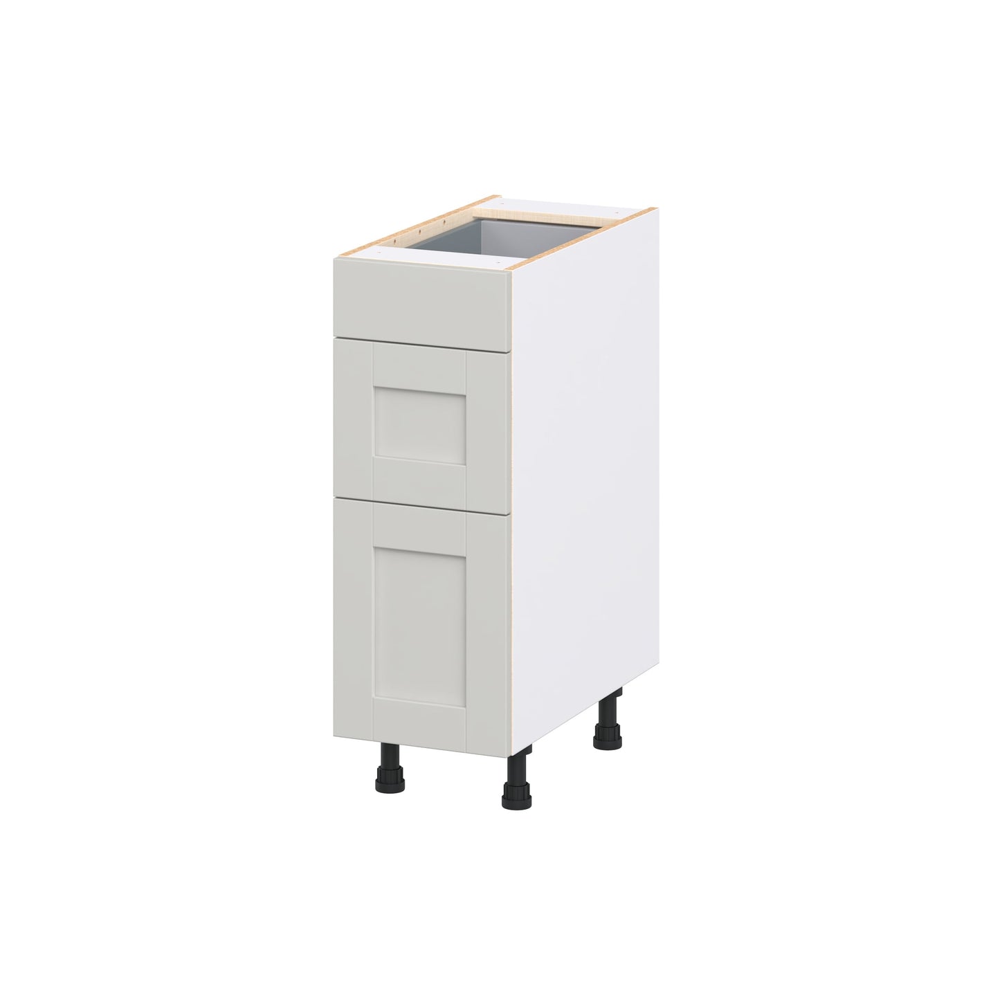 Hugo&Borg Charlesberg 12-in W x 34.5-in H x 24.5-in D Light Gray 3 -Drawers Drawer Base Fully Assembled Cabinet Recessed Panel Shaker