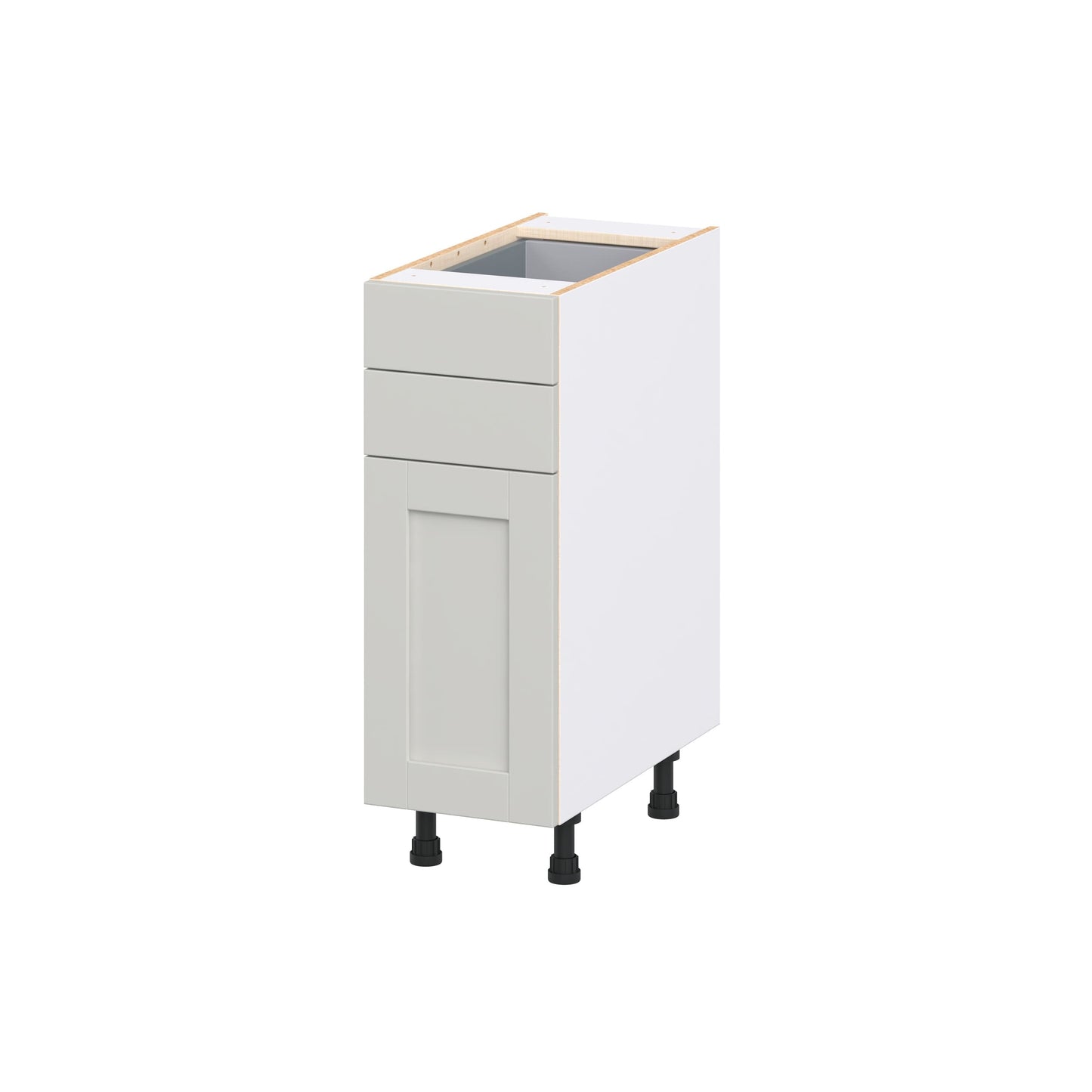Hugo&Borg Charlesberg 12-in W x 34.5-in H x 24.5-in D Light Gray 2 -Drawers Base Fully Assembled Cabinet Recessed Panel Shaker