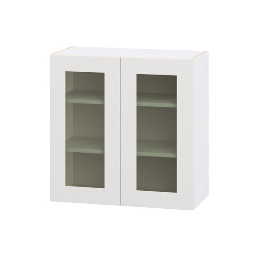 Hugo&Borg Jolie 30-in W x 30-in H x 14.75-in D Warm White Wall Fully Assembled Cabinet Glass Panel Glass