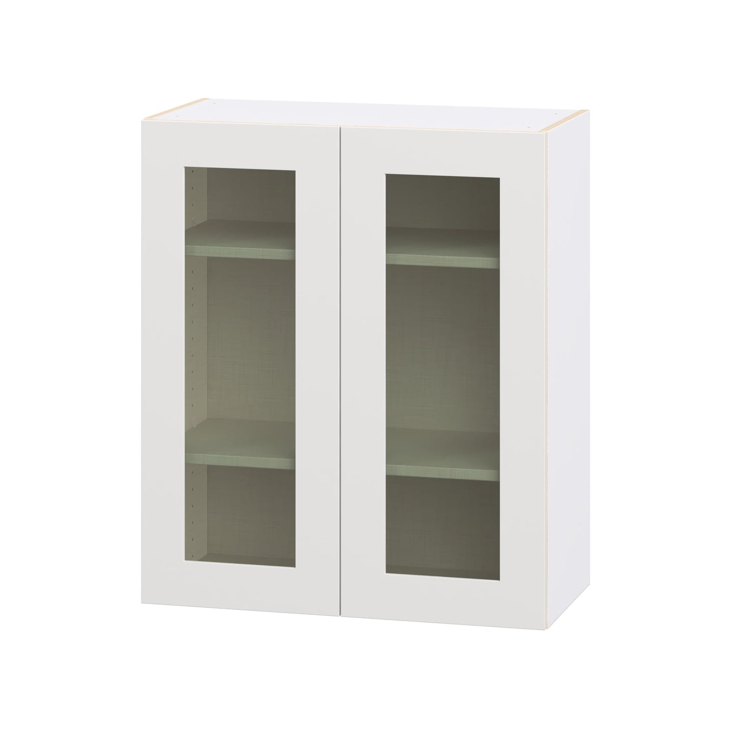 Hugo&Borg Jolie 30-in W x 35-in H x 14.75-in D Warm White Wall Fully Assembled Cabinet Glass Panel Glass