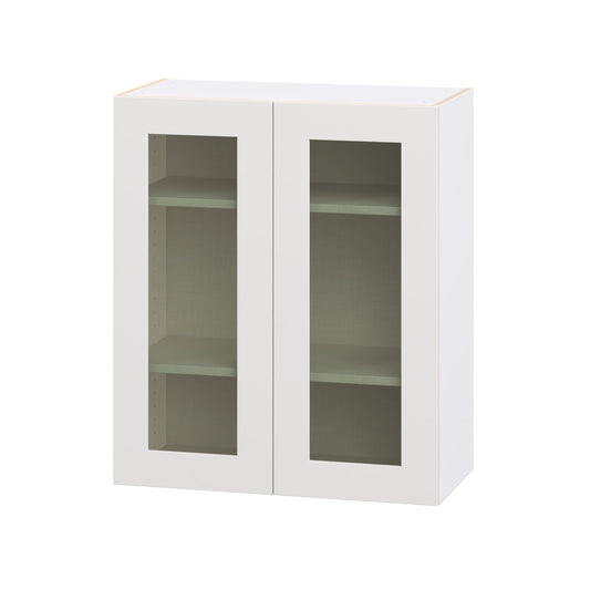 Hugo&Borg Jolie 30-in W x 35-in H x 14.75-in D Warm White Wall Fully Assembled Cabinet Glass Panel Glass