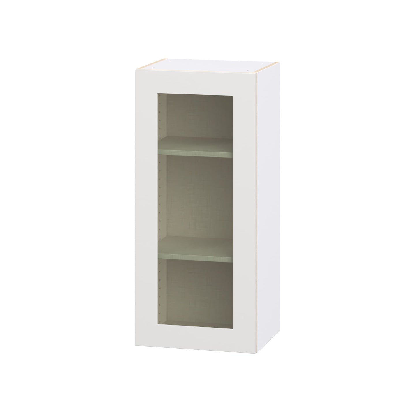 Hugo&Borg Jolie 18-in W x 40-in H x 14.75-in D Warm White Wall Fully Assembled Cabinet Glass Panel Glass