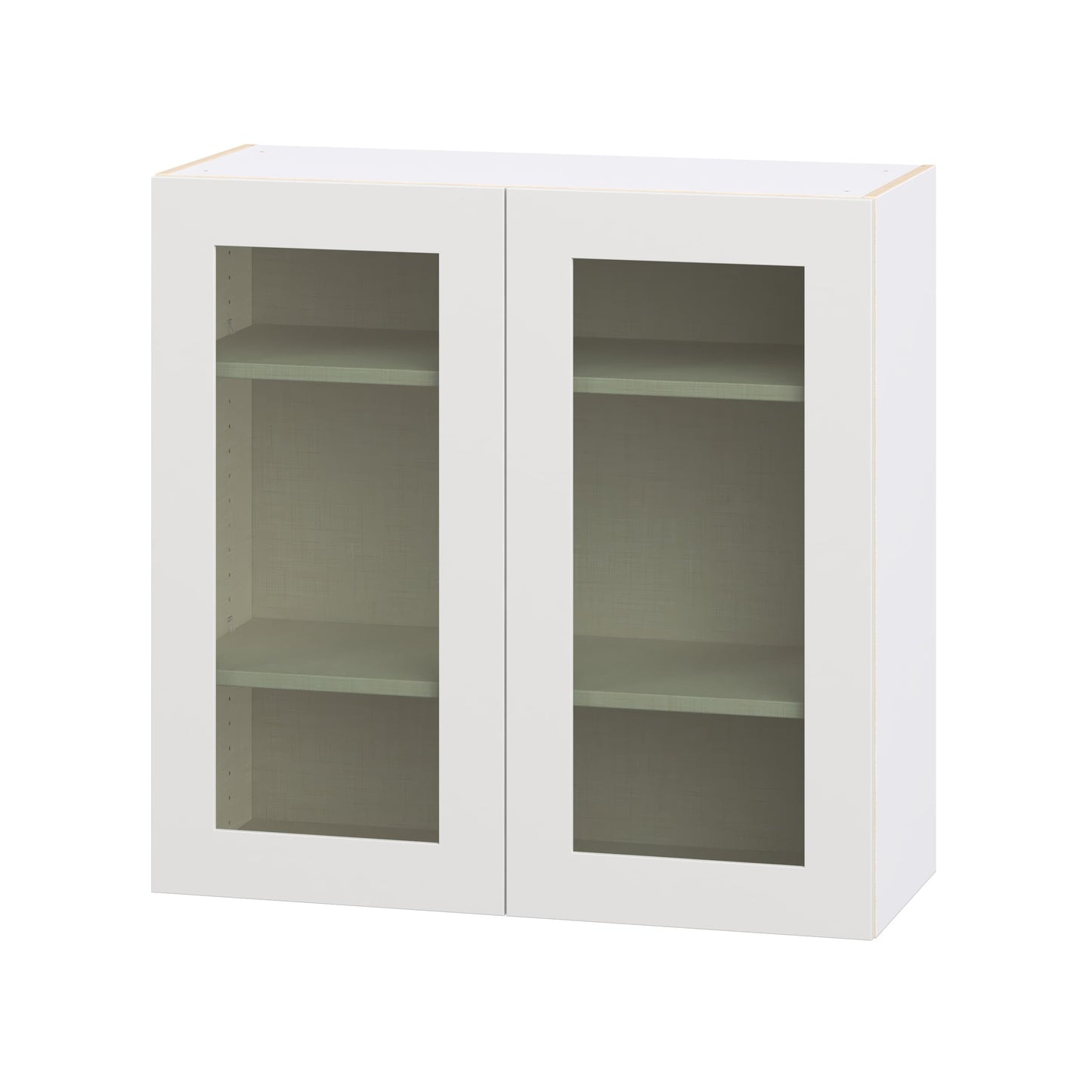 Hugo&Borg Jolie 36-in W x 35-in H x 14.75-in D Warm White Wall Fully Assembled Cabinet Glass Panel Glass