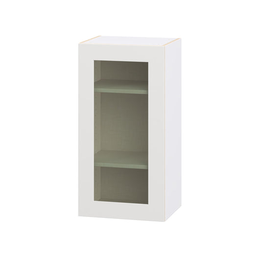 Hugo&Borg Jolie 18-in W x 35-in H x 14.75-in D Warm White Wall Fully Assembled Cabinet Glass Panel Glass