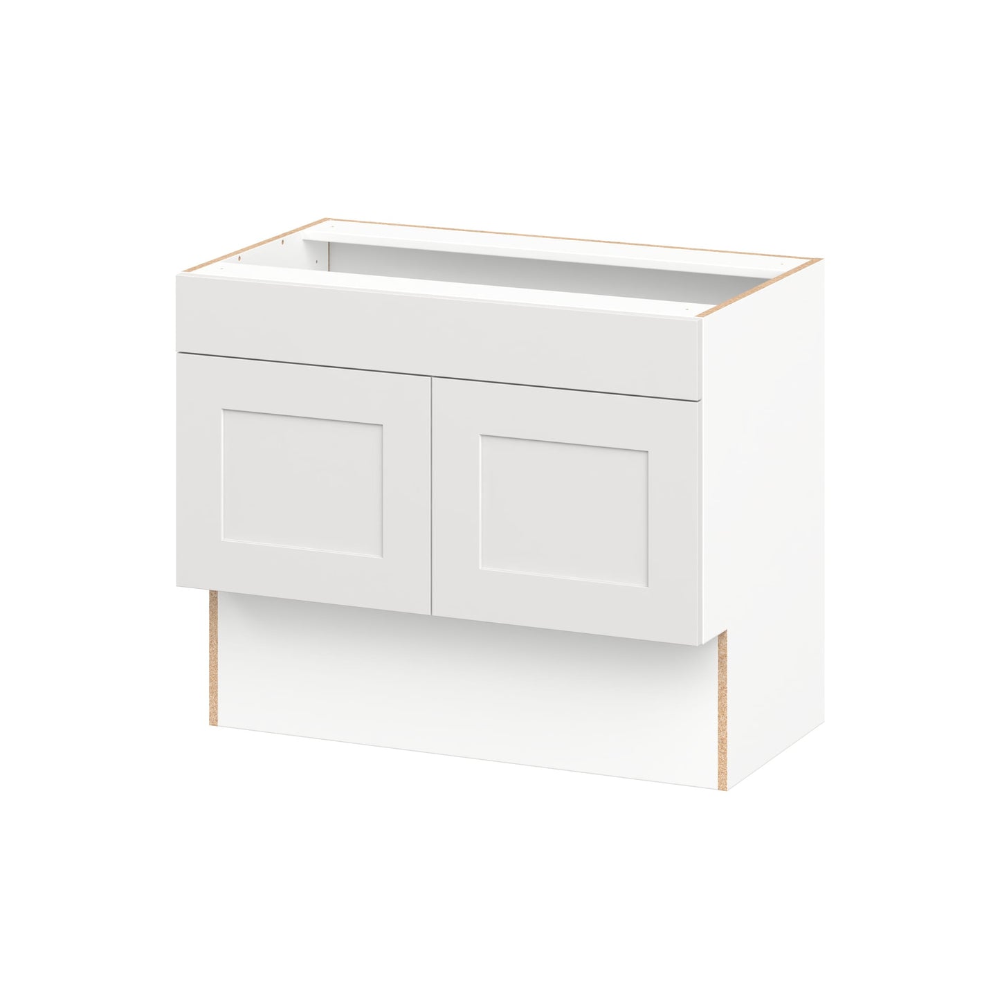 Hugo&Borg Jolie 36-in W x 30-in H x 21.83-in D Warm White Sink Base Fully Assembled Cabinet Recessed Panel Shaker