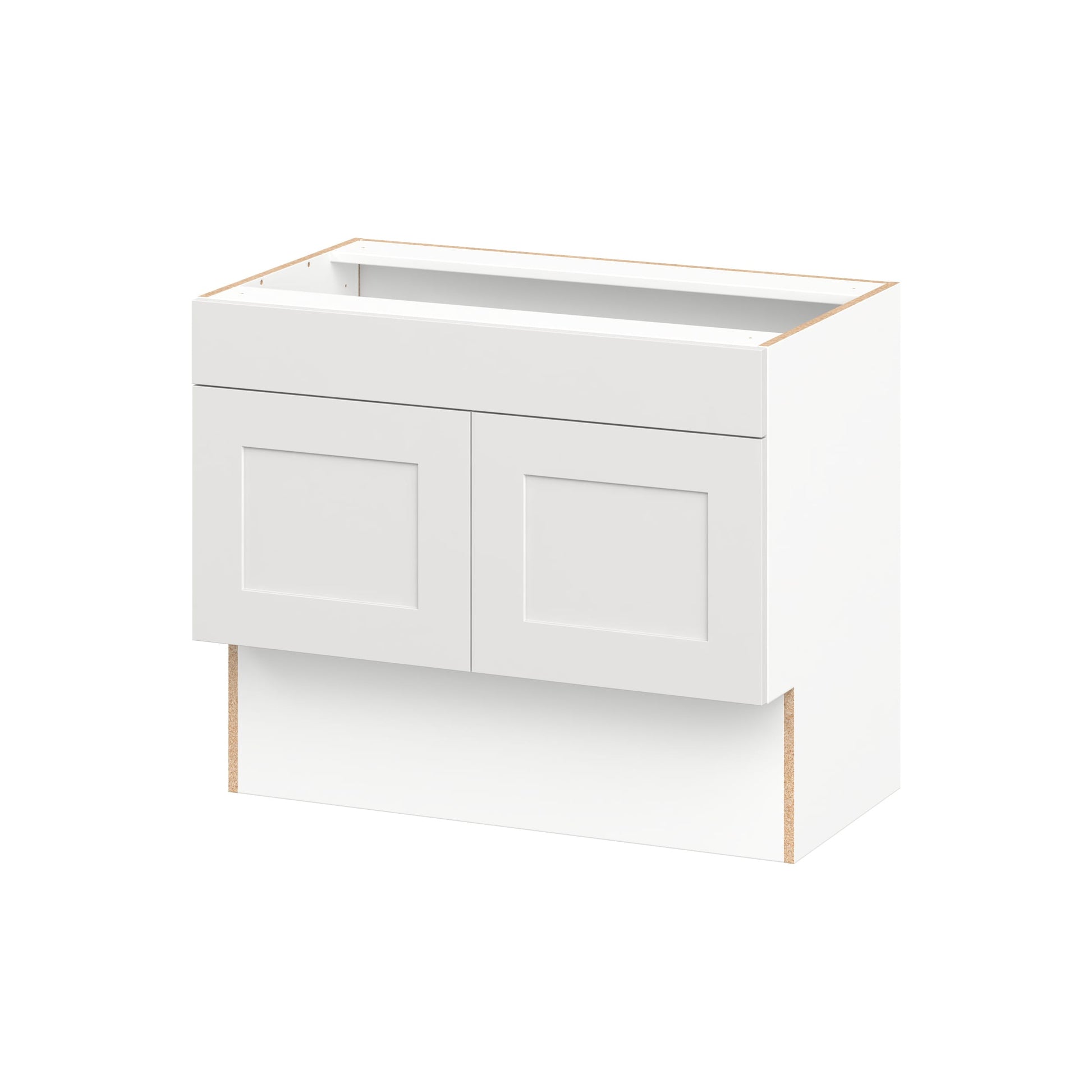 Hugo&Borg Jolie 36-in W x 30-in H x 21.83-in D Warm White Sink Base Fully Assembled Cabinet Recessed Panel Shaker