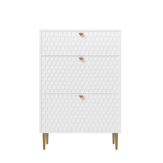 Boyel Living White MDF Shoe Storage Cabinet (24-Pair)
