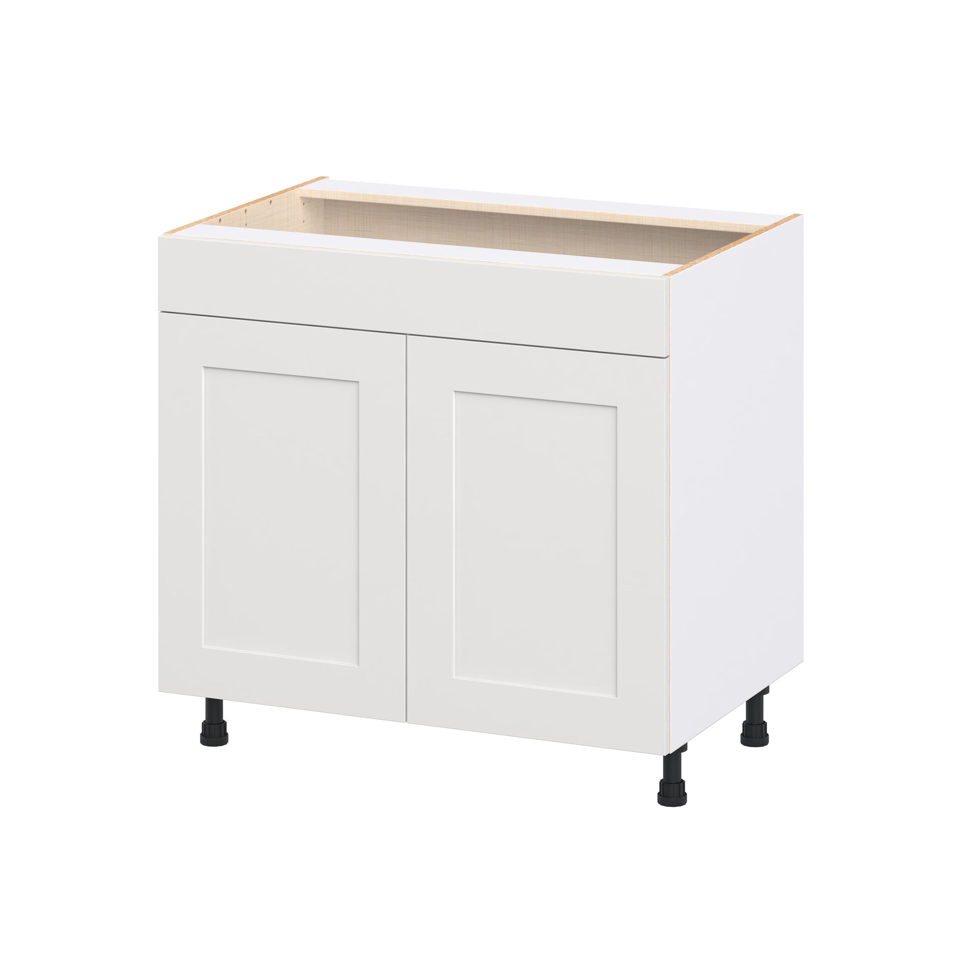 Hugo&Borg Jolie 36-in W x 34.5-in H x 24.5-in D Warm White Sink Base Fully Assembled Cabinet Flat Panel Shaker
