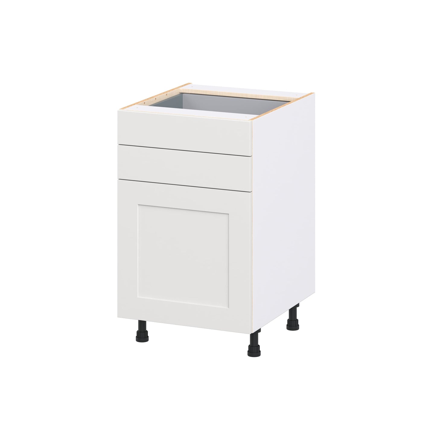 Hugo&Borg Jolie 21-in W x 34.5-in H x 24.5-in D Warm White 2 -Drawers Base Fully Assembled Cabinet Recessed Panel Shaker