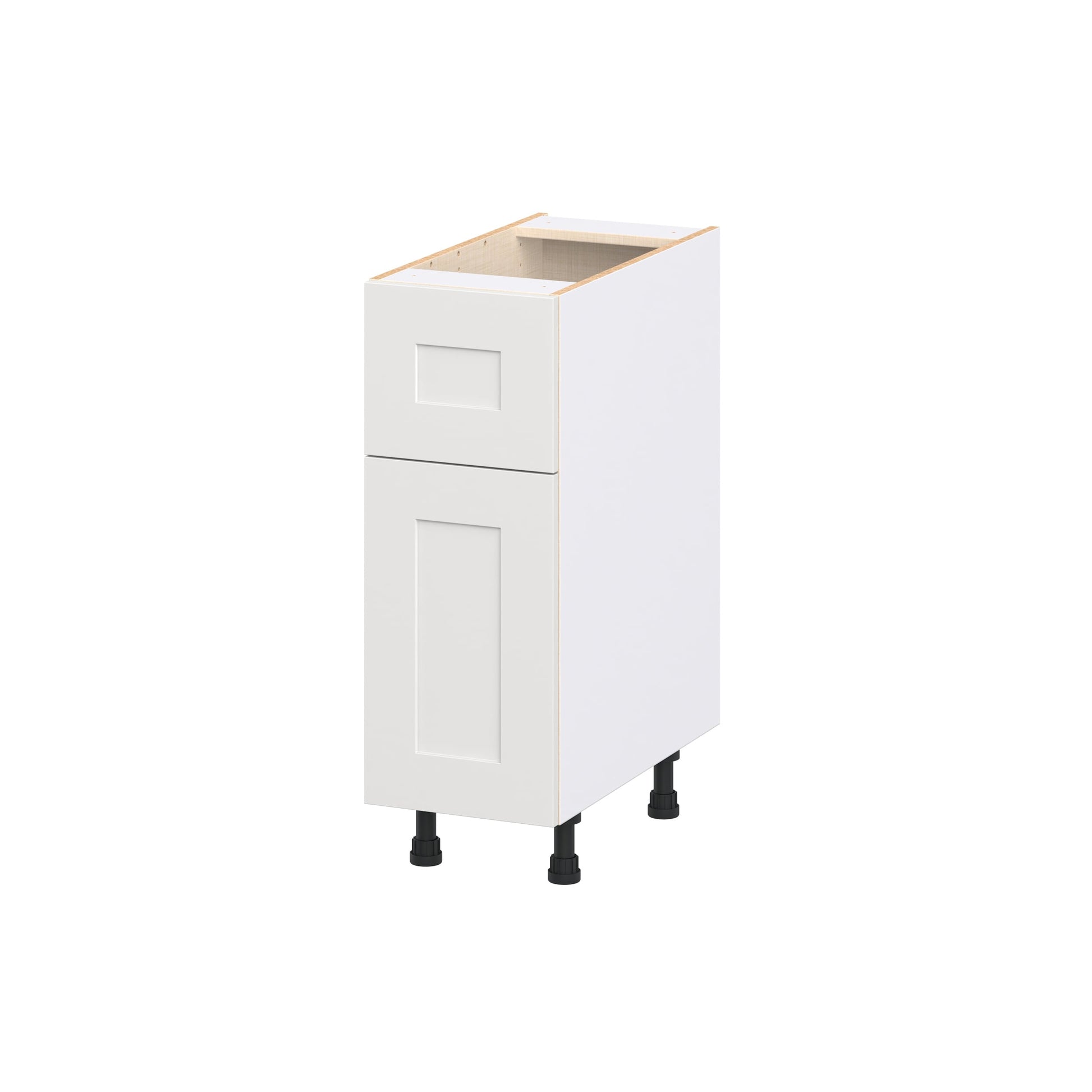 Hugo&Borg Jolie 12-in W x 34.5-in H x 24.5-in D Warm White Base Fully Assembled Cabinet Recessed Panel Shaker