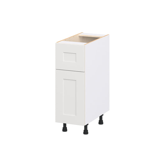 Hugo&Borg Jolie 12-in W x 34.5-in H x 24.5-in D Warm White Base Fully Assembled Cabinet Recessed Panel Shaker