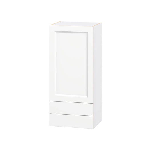 Hugo&Borg Riviera 18-in W x 40-in H x 14.75-in D Bright White 2 -Drawers Wall Fully Assembled Cabinet Recessed Panel Shaker