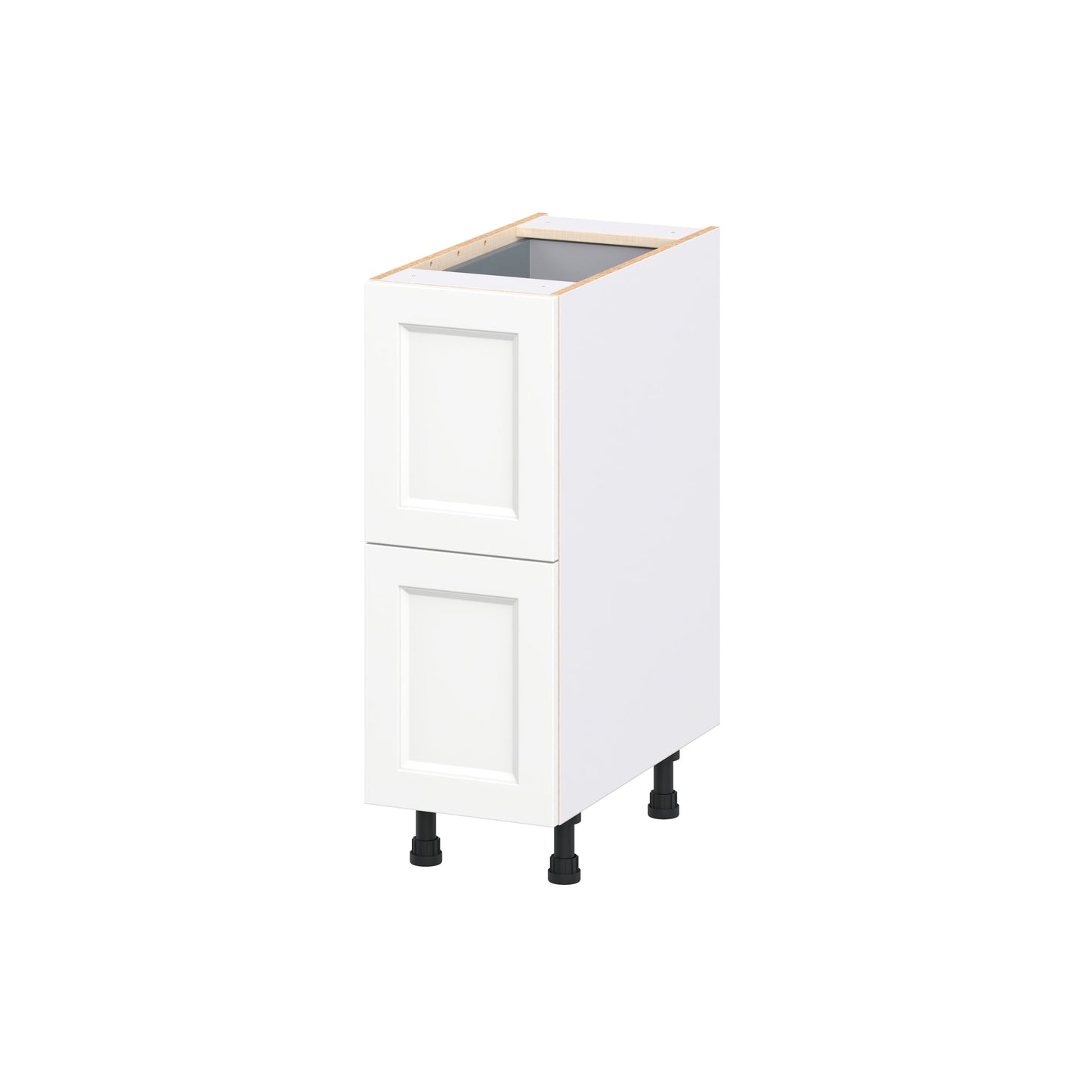 Hugo&Borg Riviera 12-in W x 34.5-in H x 24.5-in D Bright White 3 -Drawers Drawer Base Fully Assembled Cabinet Recessed Panel Shaker