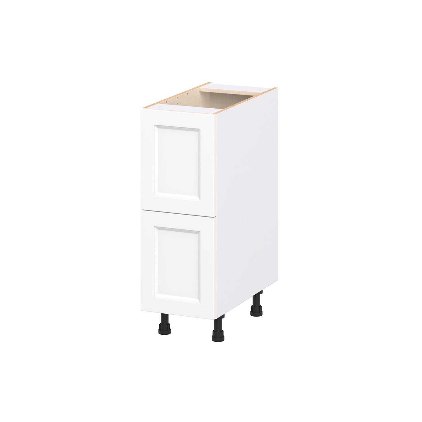 Hugo&Borg Riviera 12-in W x 34.5-in H x 24.5-in D Bright White 2 -Drawers Drawer Base Fully Assembled Cabinet Recessed Panel Shaker