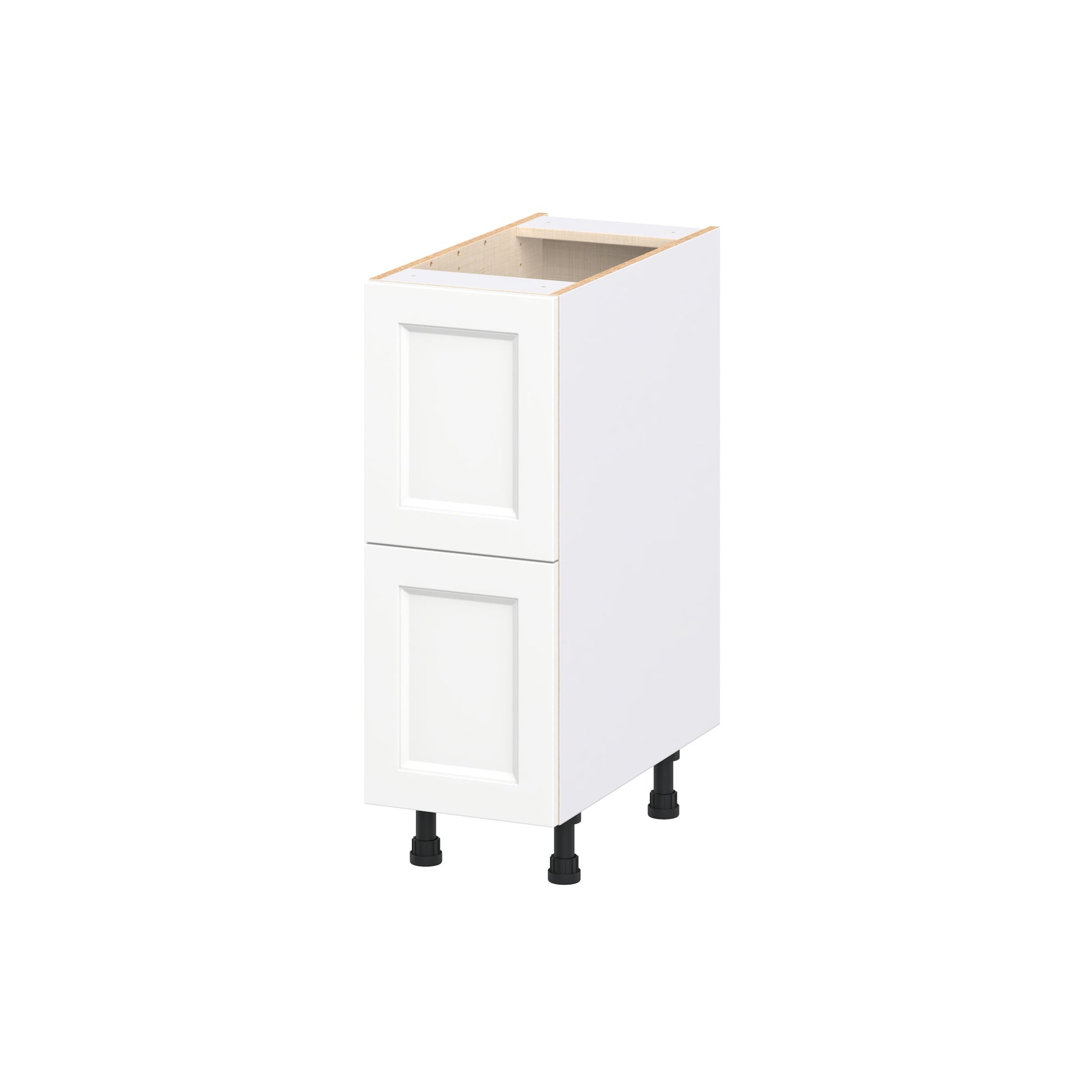 Hugo&Borg Riviera 12-in W x 34.5-in H x 24.5-in D Bright White 2 -Drawers Drawer Base Fully Assembled Cabinet Recessed Panel Shaker