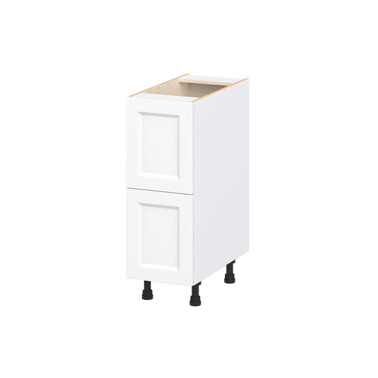 Hugo&Borg Riviera 12-in W x 34.5-in H x 24.5-in D Bright White 2 -Drawers Drawer Base Fully Assembled Cabinet Recessed Panel Shaker