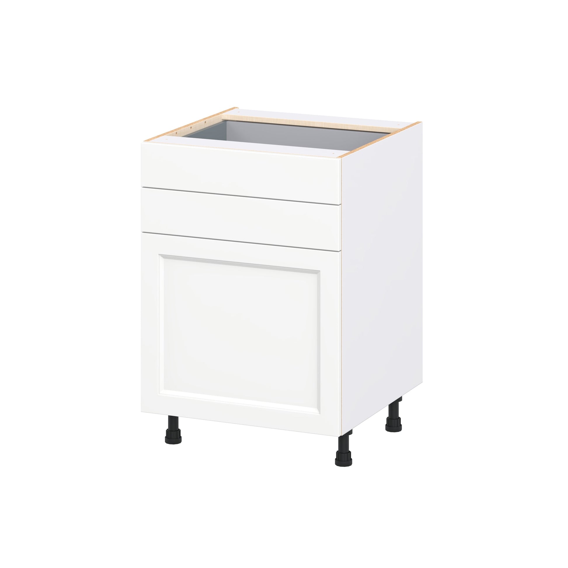 Hugo&Borg Riviera 24-in W x 34.5-in H x 24.5-in D Bright White 2 -Drawers Base Fully Assembled Cabinet Recessed Panel Shaker
