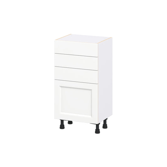 Hugo&Borg Riviera 18-in W x 34.5-in H x 14.75-in D Bright White 3 -Drawers Base Fully Assembled Cabinet Recessed Panel Shaker