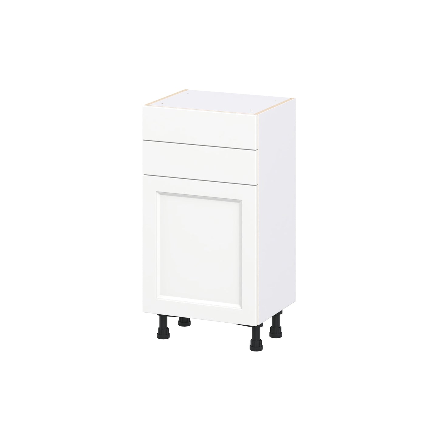 Hugo&Borg Riviera 18-in W x 34.5-in H x 14.75-in D Bright White 2 -Drawers Base Fully Assembled Cabinet Recessed Panel Shaker