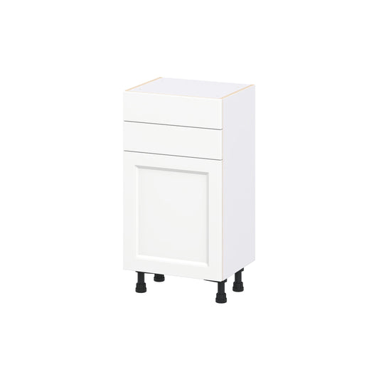 Hugo&Borg Riviera 18-in W x 34.5-in H x 14.75-in D Bright White 2 -Drawers Base Fully Assembled Cabinet Recessed Panel Shaker