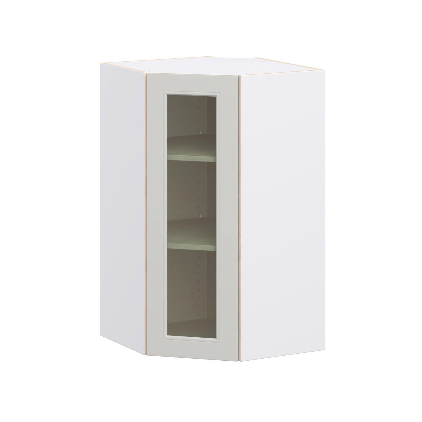 Hugo&Borg Belcourt 24-in W x 40-in H x 24-in D Painted Light Gray Wall Fully Assembled Cabinet Recessed Panel Glass