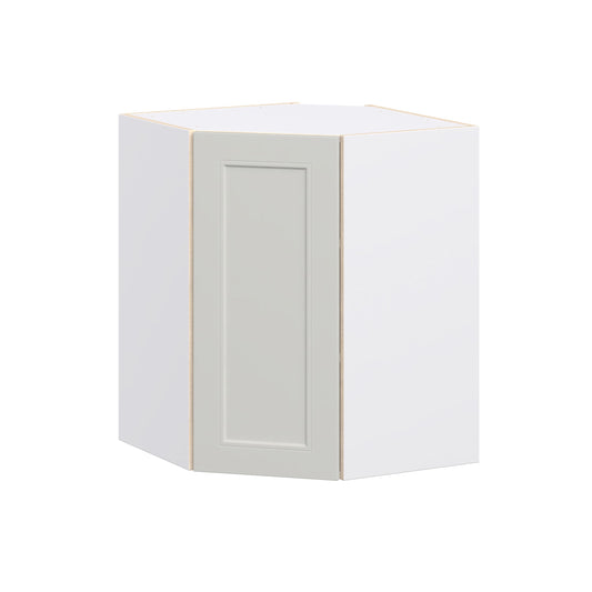 Hugo&Borg Belcourt 24-in W x 30-in H x 24.5-in D Painted Light Gray Diagonal Corner Wall Fully Assembled Cabinet Recessed Panel Shaker