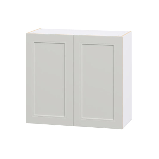 Hugo&Borg Belcourt 33-in W x 30-in H x 14.75-in D Painted Light Gray Wall Fully Assembled Cabinet Recessed Panel Shaker