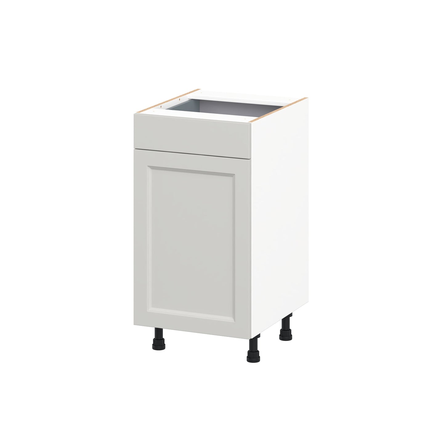 Hugo&Borg Belcourt 18-in W x 34.5-in H x 21.83-in D Painted Light Gray Base Fully Assembled Cabinet Recessed Panel Shaker
