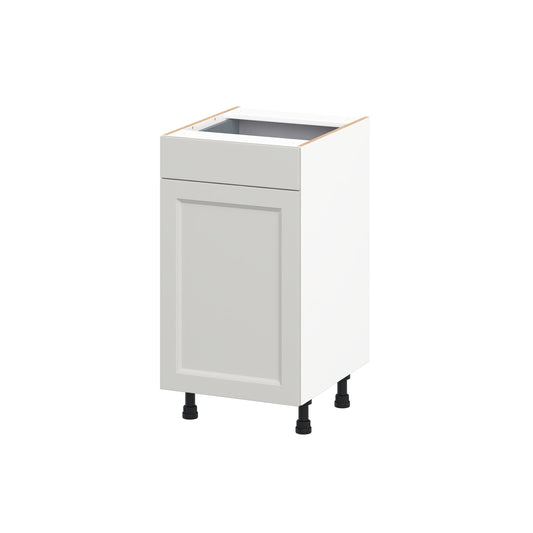 Hugo&Borg Belcourt 18-in W x 34.5-in H x 21.83-in D Painted Light Gray Base Fully Assembled Cabinet Recessed Panel Shaker