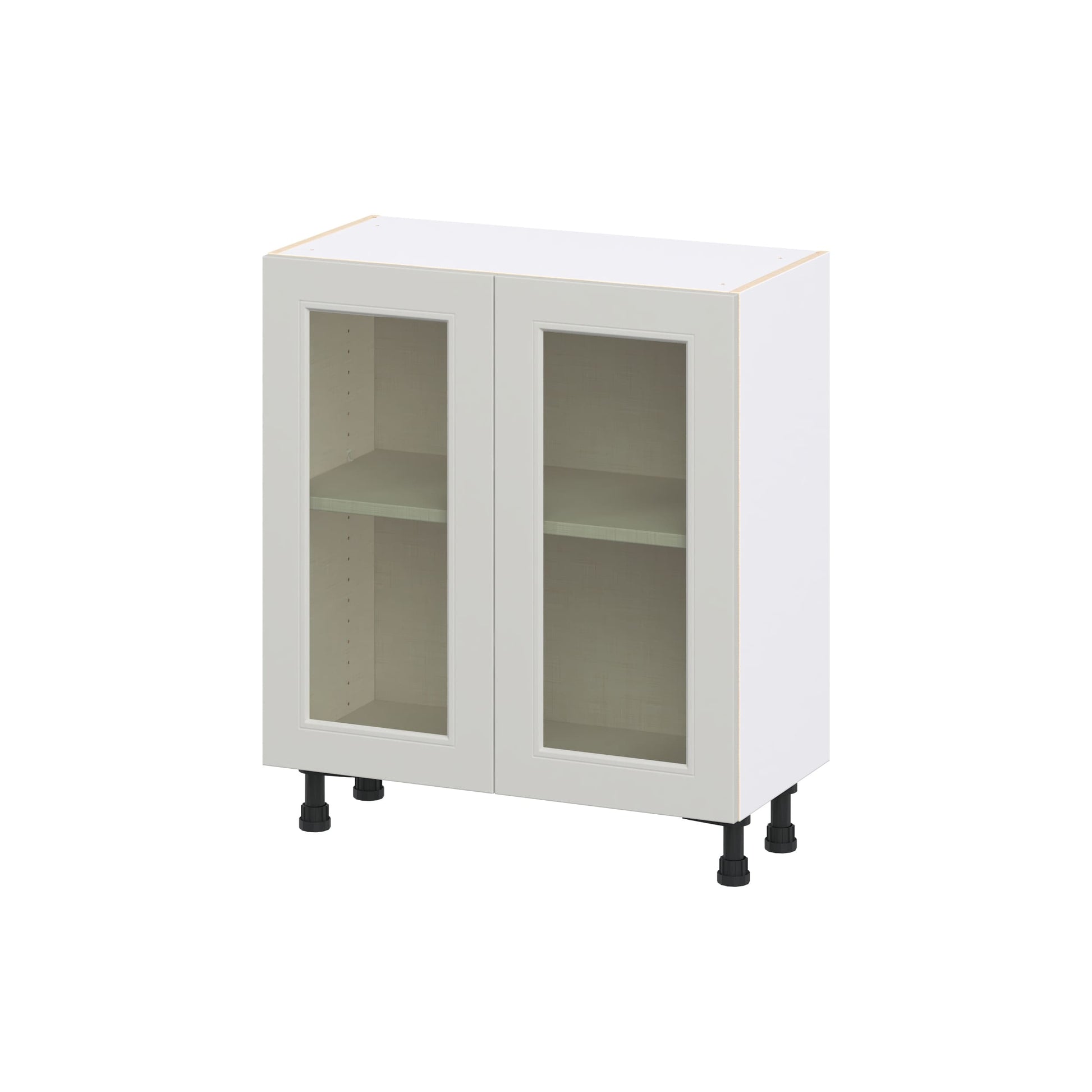 Hugo&Borg Belcourt 30-in W x 34.5-in H x 14.75-in D Painted Light Gray Base Fully Assembled Cabinet Recessed Panel Shaker