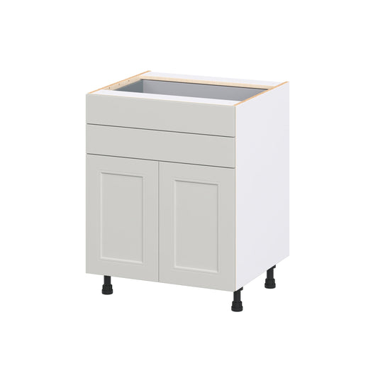 Hugo&Borg Belcourt 27-in W x 34.5-in H x 24.5-in D Painted Light Gray 2 -Drawers Base Fully Assembled Cabinet Recessed Panel Shaker