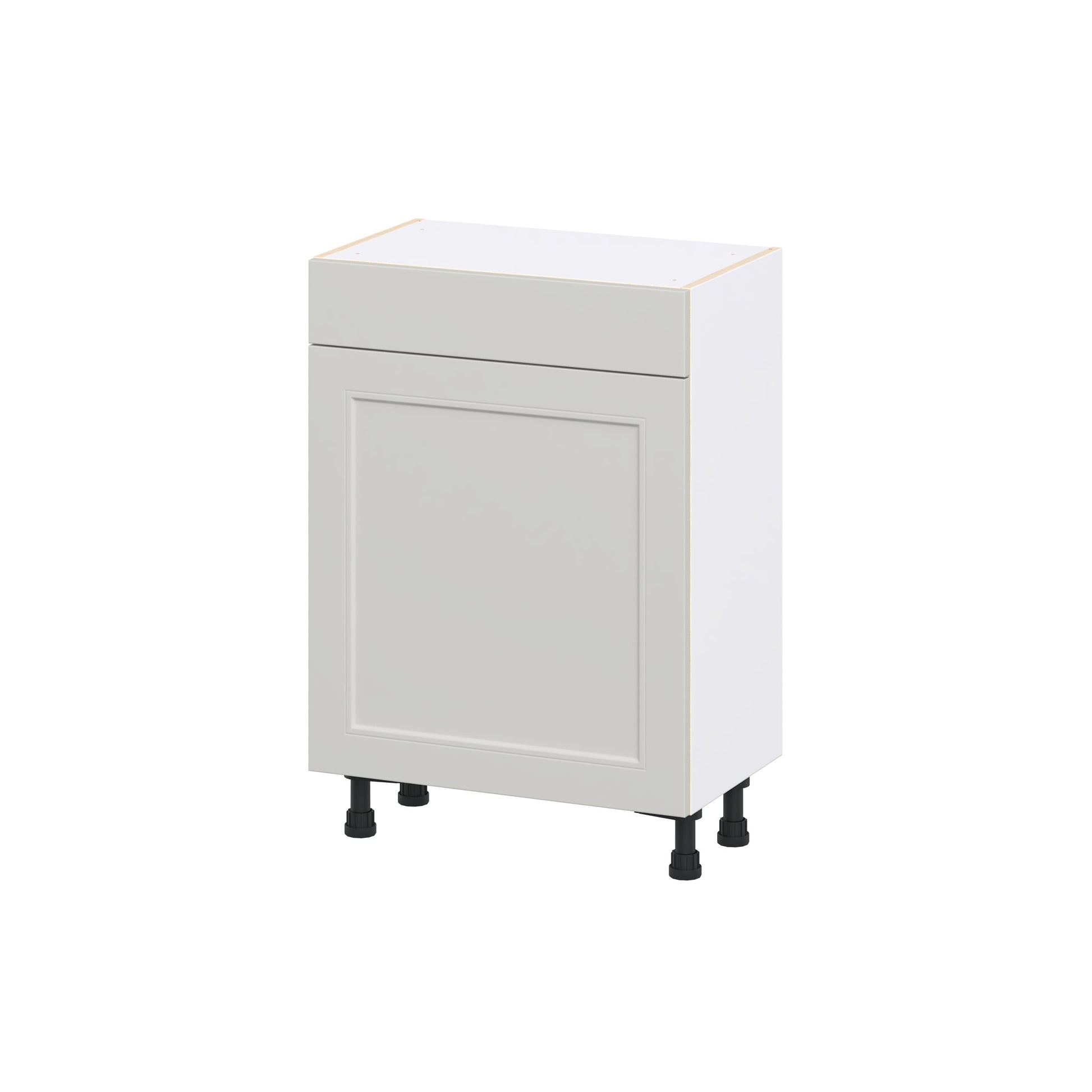 Hugo&Borg Belcourt 24-in W x 34.5-in H x 14.75-in D Painted Light Gray Base Fully Assembled Cabinet Recessed Panel Shaker