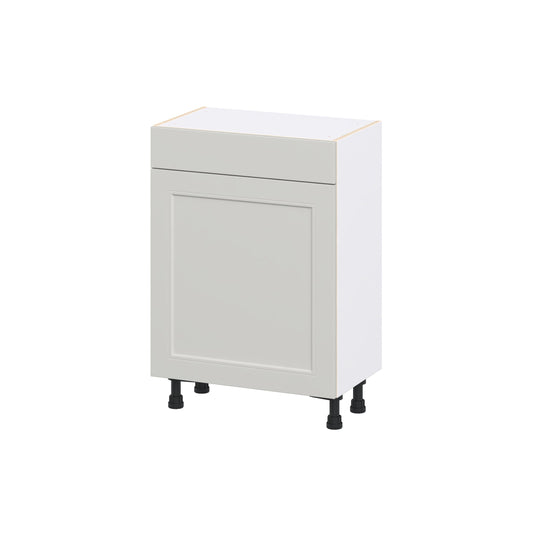 Hugo&Borg Belcourt 24-in W x 34.5-in H x 14.75-in D Painted Light Gray Base Fully Assembled Cabinet Recessed Panel Shaker