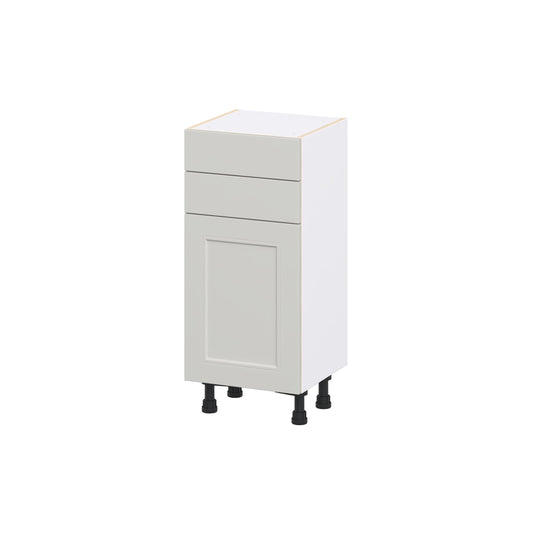 Hugo&Borg Belcourt 15-in W x 34.5-in H x 14.75-in D Painted Light Gray 2 -Drawers Base Fully Assembled Cabinet Recessed Panel Shaker