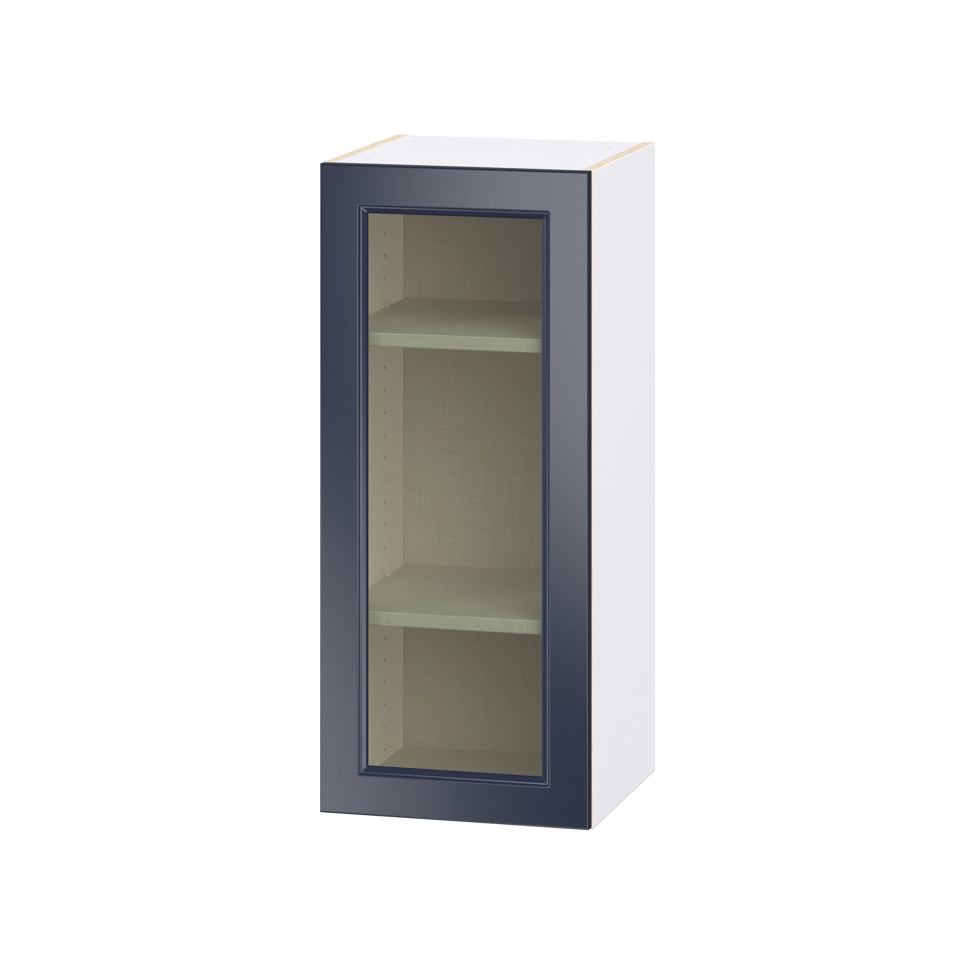 Hugo&Borg Lorette 15-in W x 35-in H x 14.75-in D Navy Blue Wall Fully Assembled Cabinet Glass Panel Glass