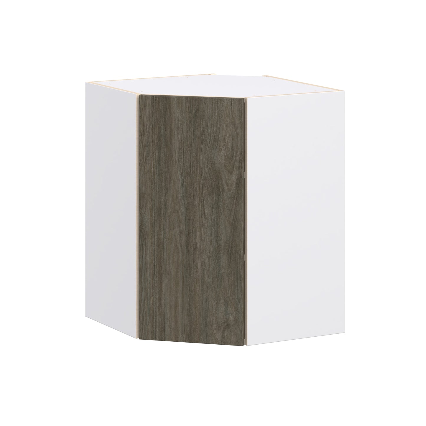 Hugo&Borg Savane 24-in W x 30-in H x 24.5-in D Burnt Walnut Diagonal Corner Wall Fully Assembled Cabinet Flat Panel Slab