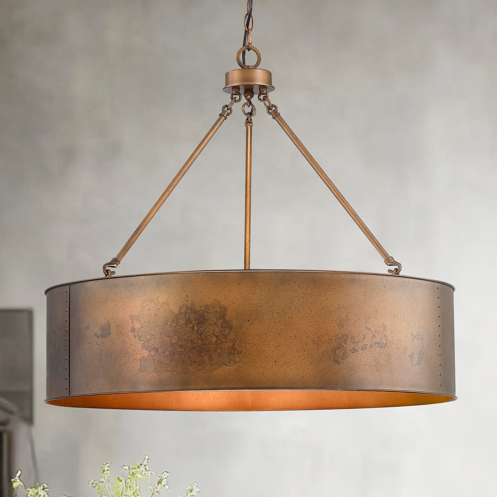 True Fine Clayton 5 -Light Antique Bronze Industrial For Use in Bedrooms, Dining Rooms, Foyers, Kitchens, Living Rooms Chandelier