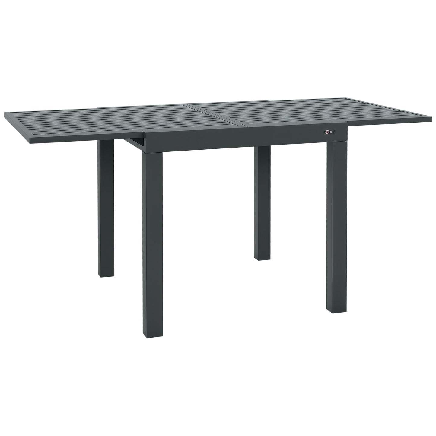 Outsunny  Expandable Patio Dining Table for 4-6 Aluminum Extendable Outdoor Dining Table for Garden Backyard Poolside Deck Gray