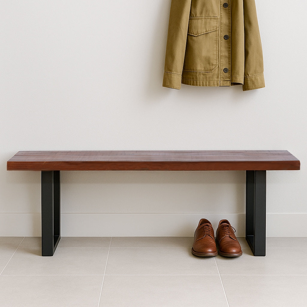 Fab Habitat Industrial Walnut Accent Bench 63-in x 16-in x 18-in