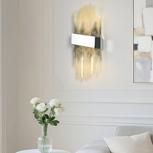 LNC Hanabalter 8.6-in W 1 -Light Gloss White Integrated LED Wall Sconce