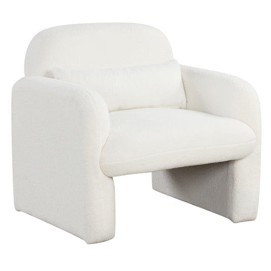 Ayelon 30 W Midcentury White Accent Armchair