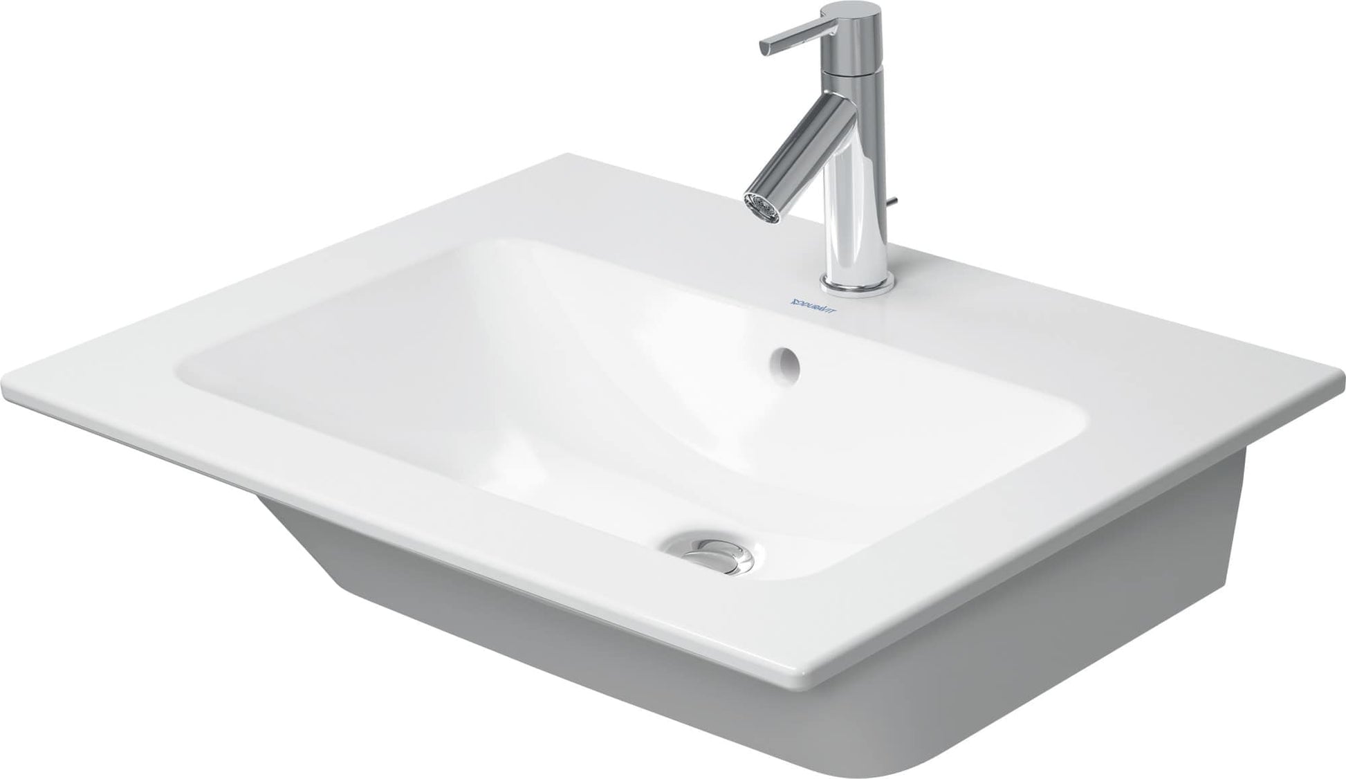 Duravit ME by Starck 24 3/4 inch Rectangular Wall Mounted Sink in White with Single Faucet Hole and with Overflow