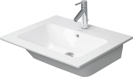 Duravit ME by Starck 24 3/4 inch Rectangular Wall Mounted Sink in White with Single Faucet Hole and with Overflow