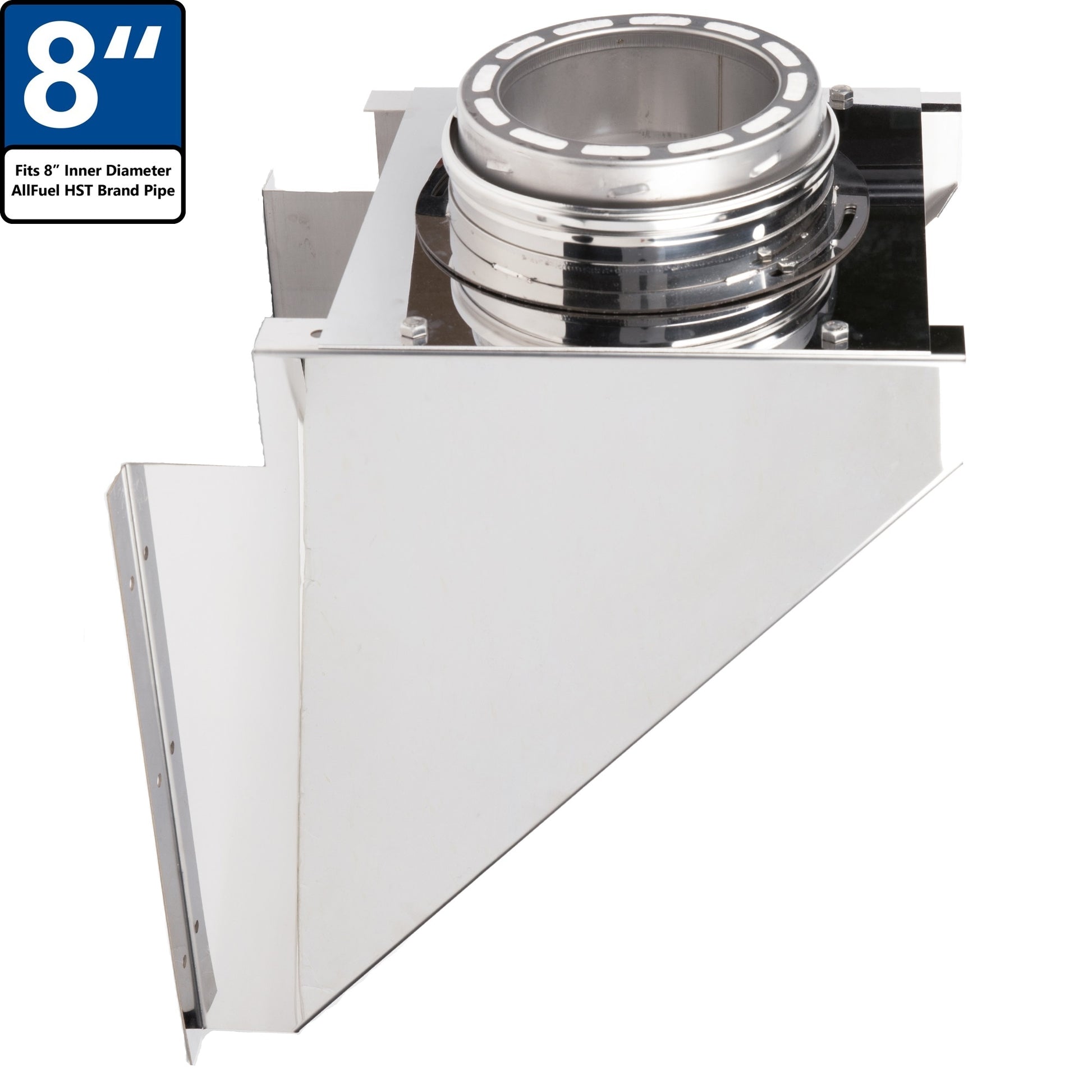 AllFuel HST 8" Base Wall Support Chimney Pipe Accessory Kit for Wall Support