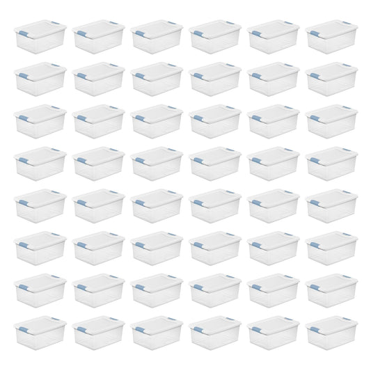 Sterilite  48-Pack Latching Storage Boxes - Heavy-Duty Under Bed Organizers with Clear Lids