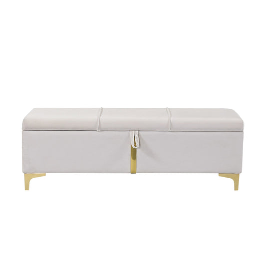 Dimakai Modern Beige Storage Bench with Storage 41.1-in x 15.6-in x 13-in