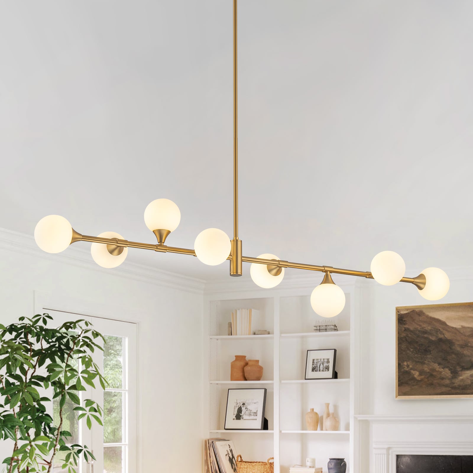 LLHZSY 8 -Light Brushed Gold Modern/contemporary For Use in Bedrooms, Dining Rooms, Foyers, Kitchens, Living Rooms Chandelier