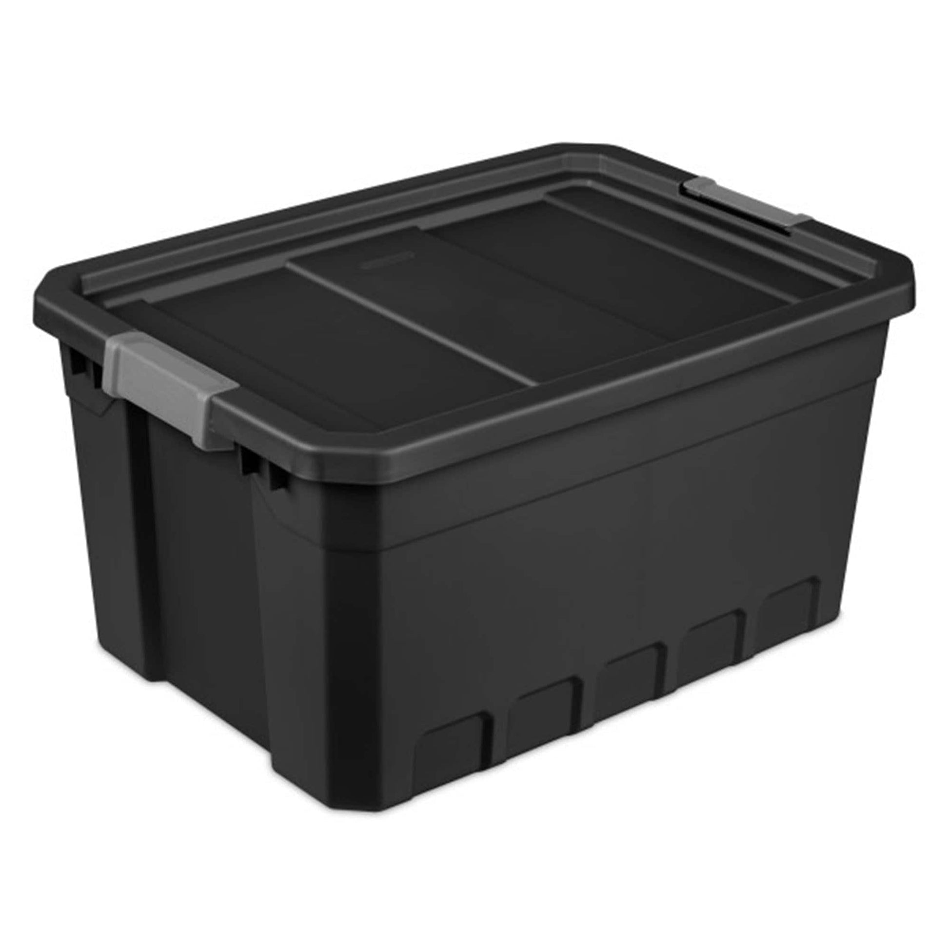 Sterilite  24-Pack Stackable Plastic Storage Bins with Lids - 19 Gallon Black