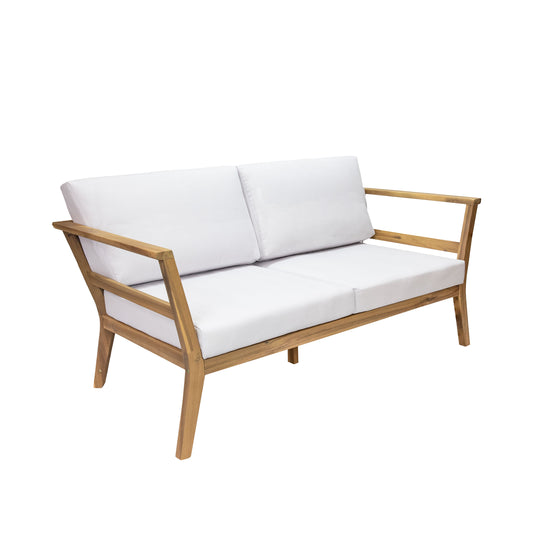 Sunnydaze Decor Sunnydaze Acacia Outdoor Loveseat for Patio - Bodie Patio Loveseat Sofa - 2-Seater Outdoor Sofa for Balcony - Porch Couch with Cushions